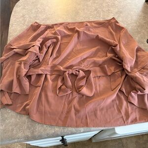 SHEIN Ruffled Brown Blouse